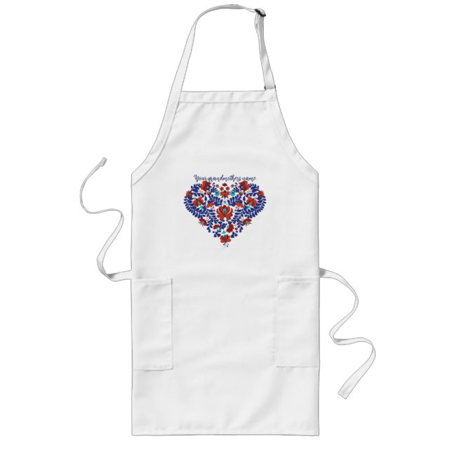 Custom Personalised Grandmother Script  Long Apron (Front)