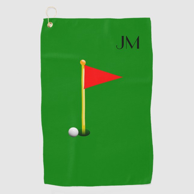 Custom Personalised Green Golf Towel (Front)