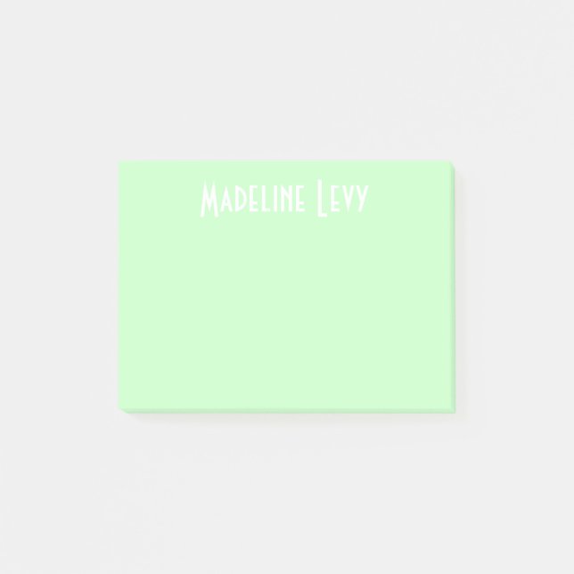 Custom Personalised Green Post its  with name Post-it Notes (Front)