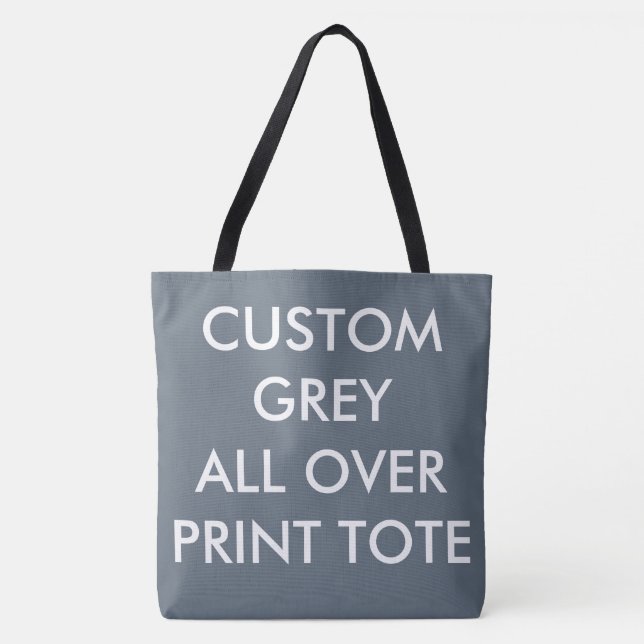 Custom Personalised GREY ALL OVER PRINT TOTE BAG (Front)