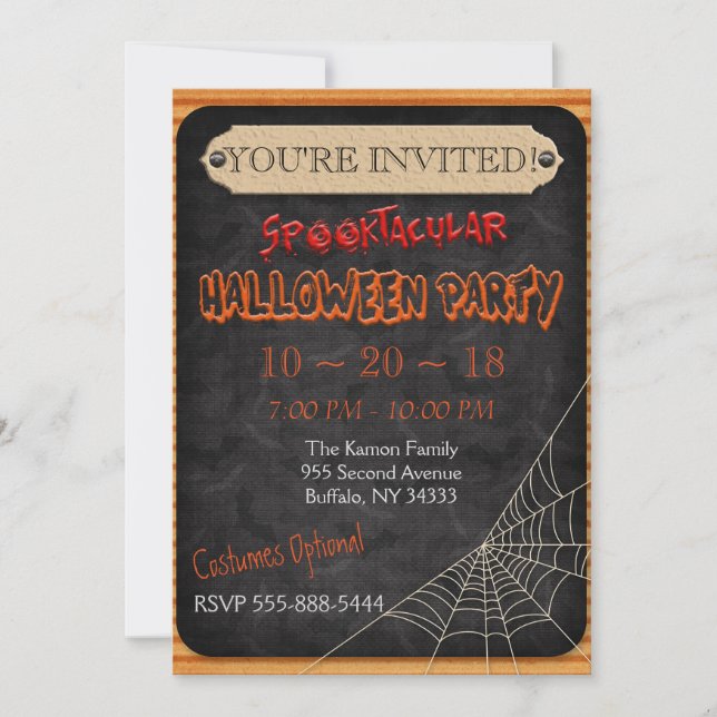 Custom Personalised Halloween Party Invitation (Front)