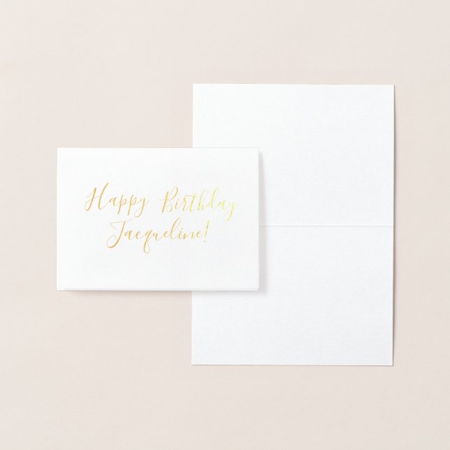 Custom / Personalised Happy Birthday Gold Foil Foil Card (Display)