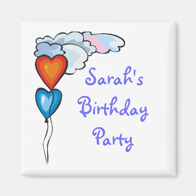 Custom Personalised Heart Balloon Magnets (Front)