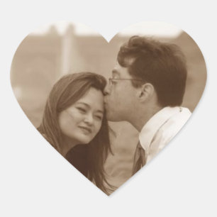 Custom Personalised Heart Photo Stickers