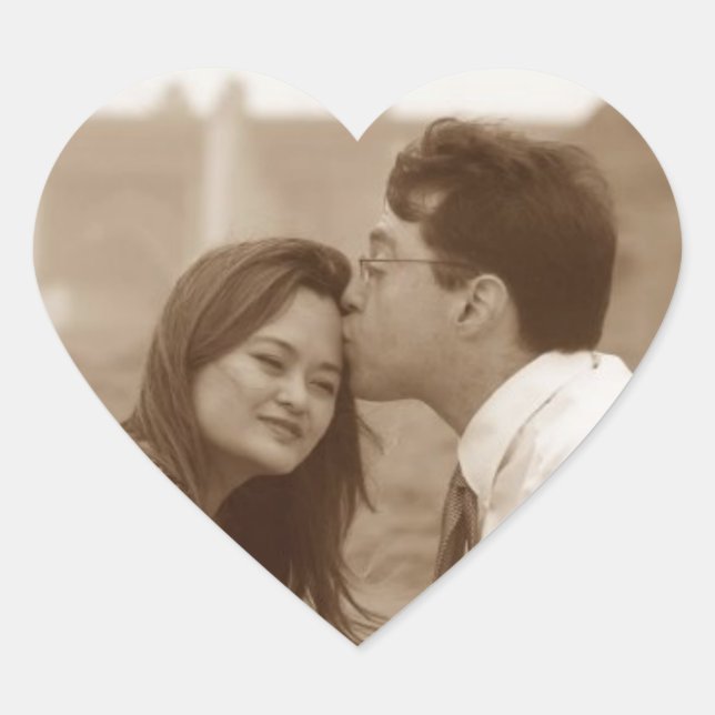 Custom Personalised Heart Photo Stickers (Front)