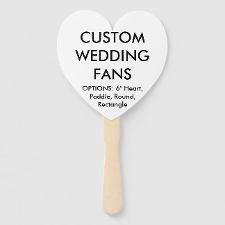 Custom Personalised HEART WEDDING FANS Template