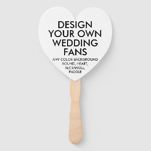 Custom Personalised HEART WHITE WEDDING FANS (10)
