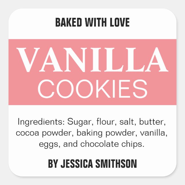 Custom Personalised Homemade label HM001_48sqv1 (Front)