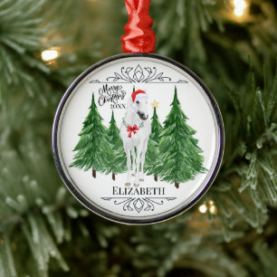 Custom Personalised Horse Watercolor Christmas Metal Tree Decoration