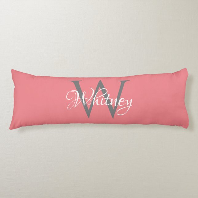 Custom Personalised Initial Script Monogram Body Cushion (Front)