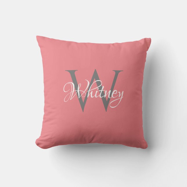 Custom Personalised Initial Script Monogram Cushion (Front)