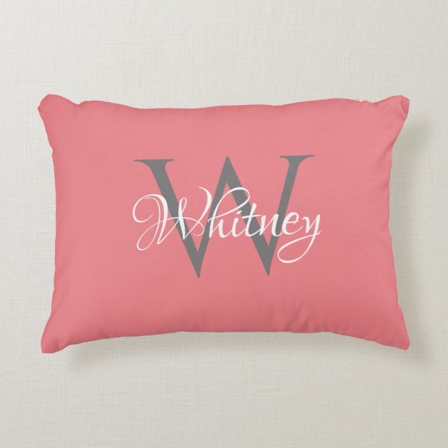 Custom Personalised Initial Script Monogram Decorative Cushion (Front)