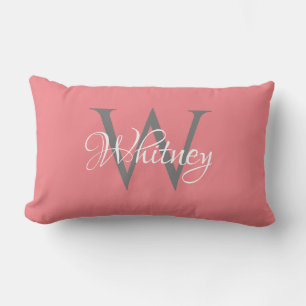 Custom Personalised Initial Script Monogram Lumbar Cushion
