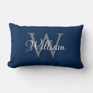 Custom Personalised Initial Script Monogram Lumbar Cushion