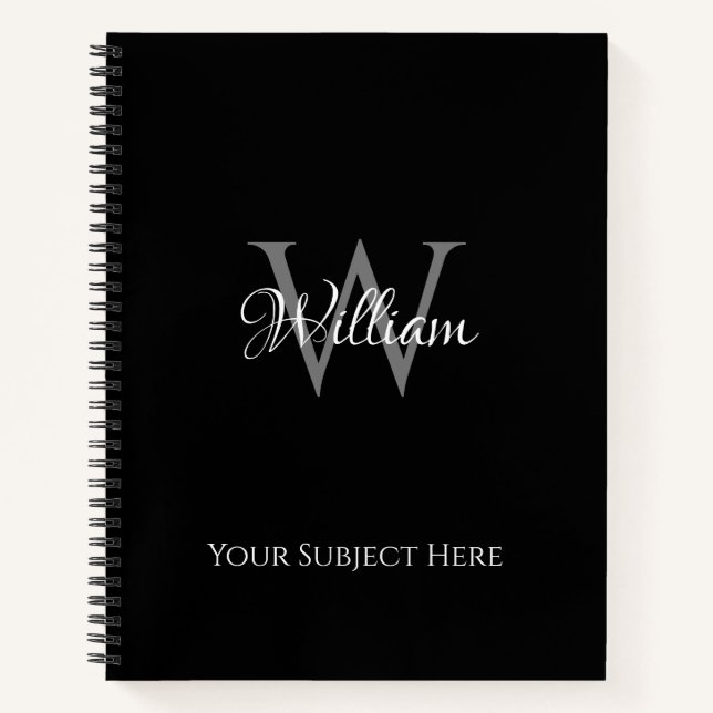 Custom Personalised Initial Script Monogram Notebook (Front)