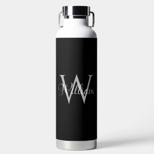 Custom Personalised Initial Script Monogram Water Bottle