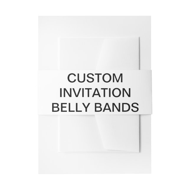 Custom Personalised Invitation Belly Bands Blank Invitation Belly Band (Front Example)