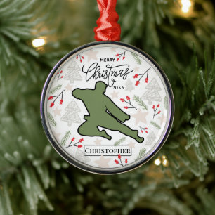 Custom Personalised Karate Martial Arts Christmas Metal Tree Decoration