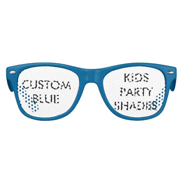 Custom Personalised Kids Blue Retro Party Shades (Front)