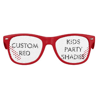Custom Personalised Kids Red Retro Party Shades
