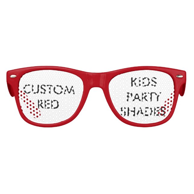 Custom Personalised Kids Red Retro Party Shades (Front)