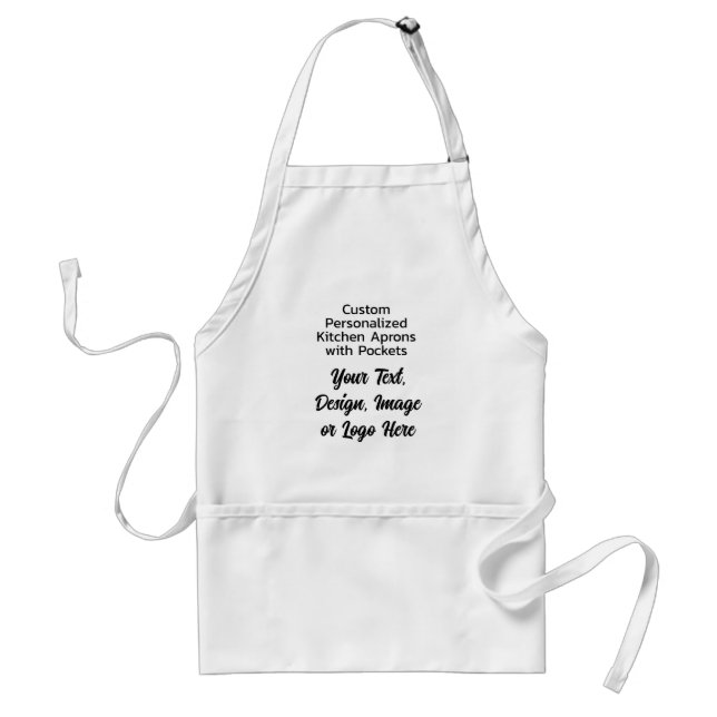 Custom Personalised Kitchen Aprons  with Pockets (Front)