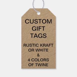 Custom Personalised Kraft Gift Tags Blank Template