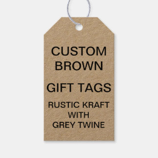Custom Personalised Kraft Gift Tags & Grey Twine