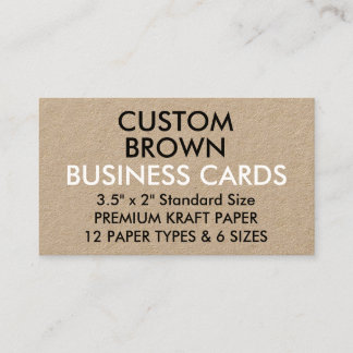Custom Personalised KRAFT Standard Business Cards