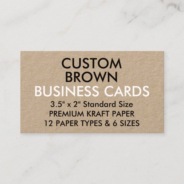 Custom Personalised KRAFT Standard Business Cards (Front)