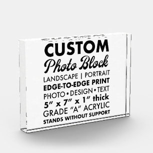 Custom Personalised Landscape Photo Paperweight Block