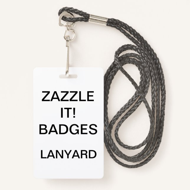 Custom Personalised LANYARD BADGE ID Badge (Front with Lanyard)