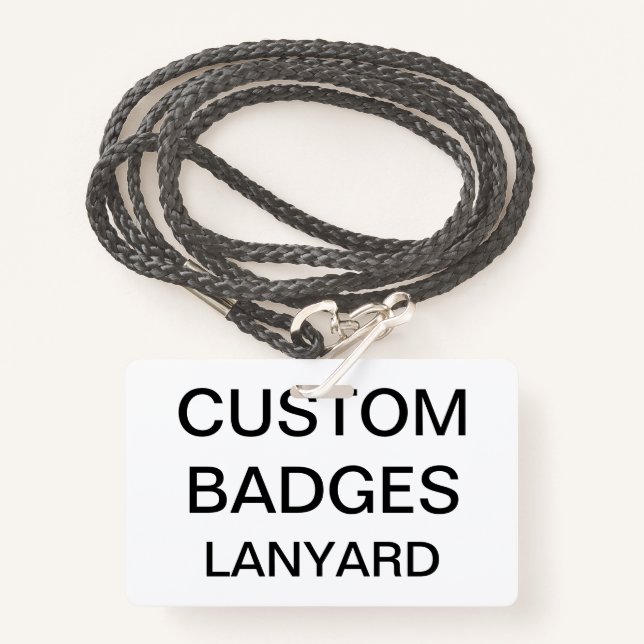 Custom Personalised LANYARD BADGE ID Badge (Front with Lanyard)