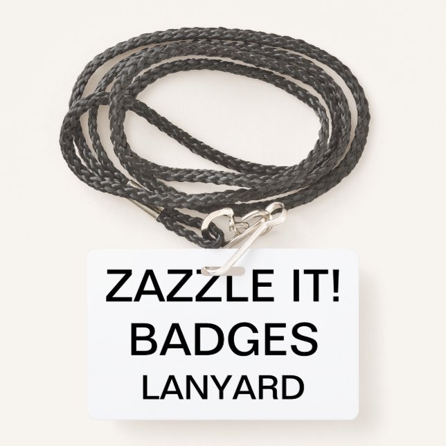 Custom Personalised LANYARD BADGE ID Badge (Front with Lanyard)