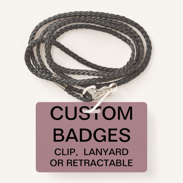 Custom Personalised LANYARD BADGE Template ID Badge (Front with Lanyard)