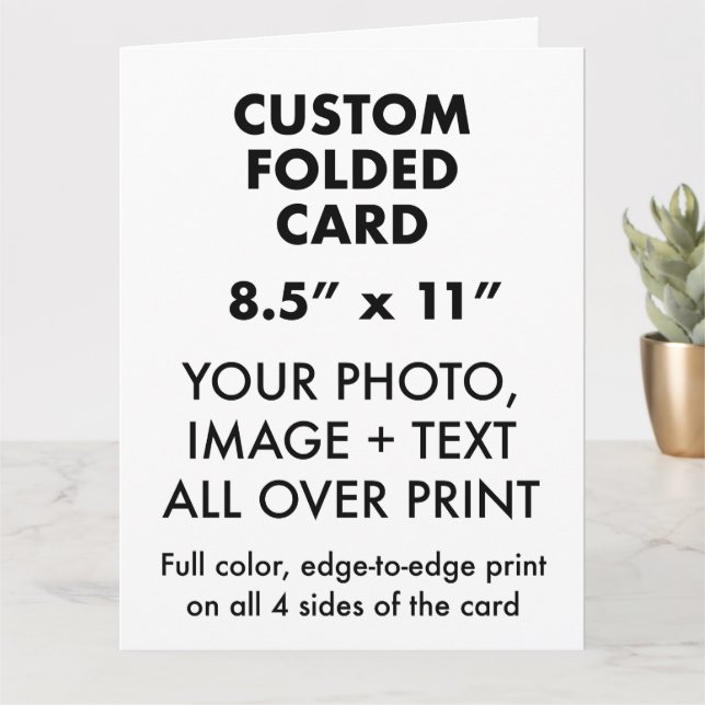 Custom Personalised Large 11" x 8.5" Folded Card (Small Plant)
