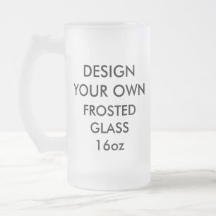 Custom Personalised Large 16oz Frosted Beer Glass Frosted Glass Beer Mug