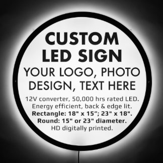 Custom Personalised Large 23" Round LED Sign Blank