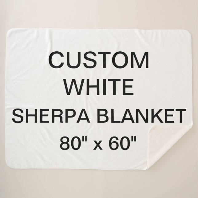 Custom Personalised Large 80" x 60" Sherpa Blanket (Front (Horizontal))