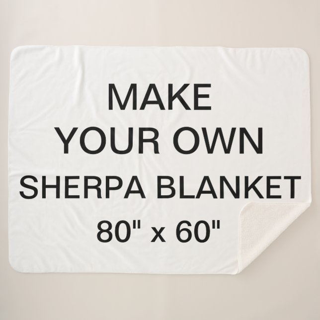 Custom Personalised Large 80" x 60" Sherpa Blanket (Front (Horizontal))