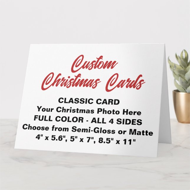 Custom Personalised LARGE 8.5"x11" CHRISTMAS CARD (Small Plant)
