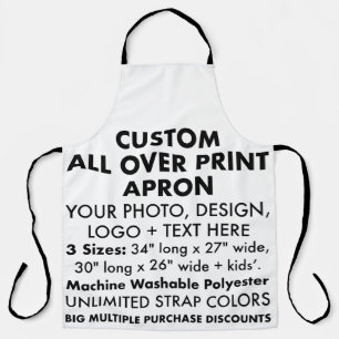 Custom Personalised Large All Over Print Apron