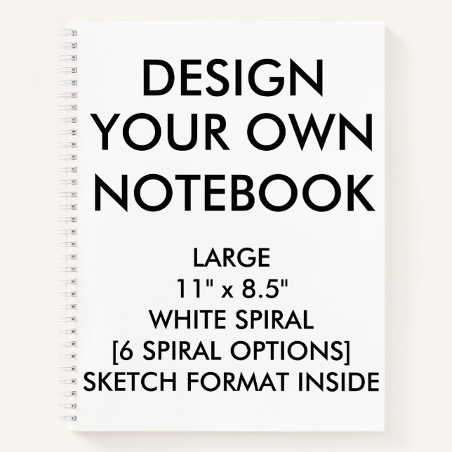 Custom Personalised Large BLANK SKETCH Notebook (Front)