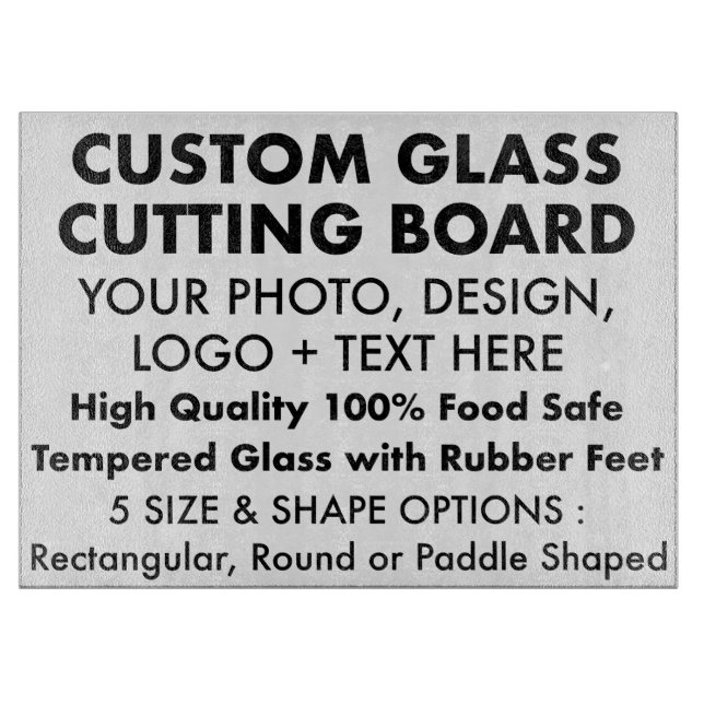 Custom Personalised Large Glass Cutting Board 15" (Front)