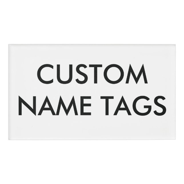 Custom Personalised Large Name Tag Blank Template (Front)