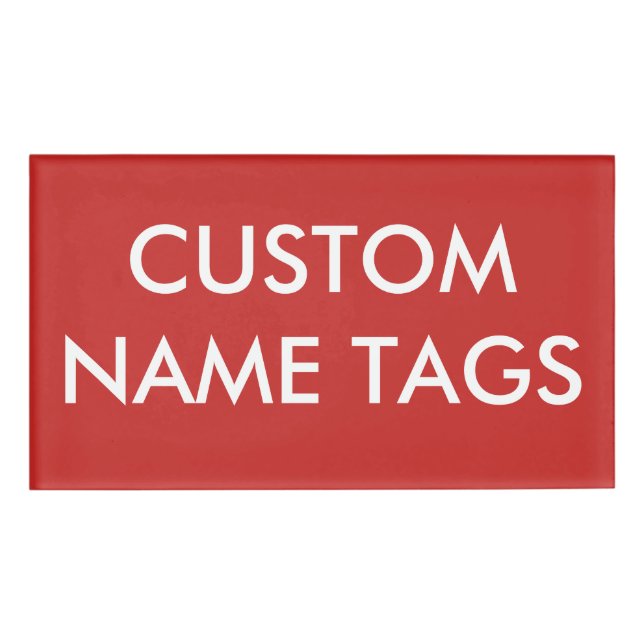 Custom Personalised Large Name Tag Blank Template (Front)
