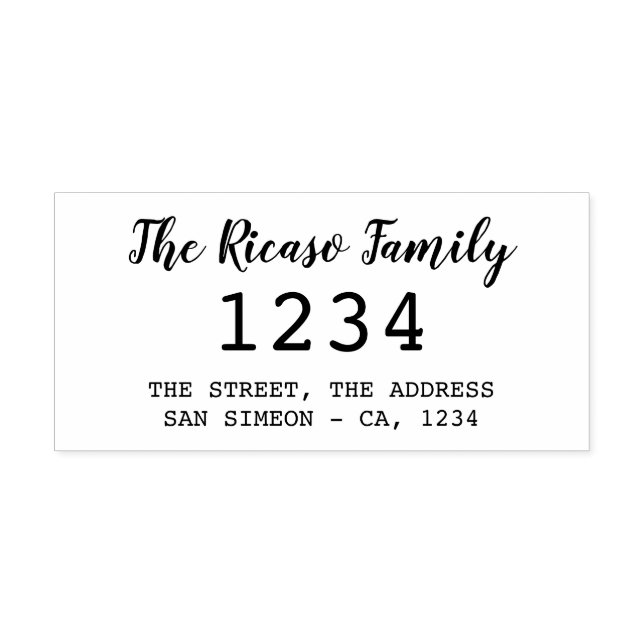 Custom Personalised Large Number Address Rubber Stamp (Imprint)