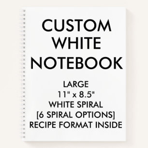 Custom Personalised Large RECIPE Notebook