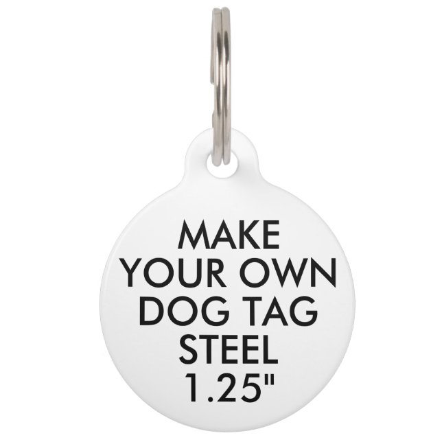 Custom Personalised Large Steel Pet Cat Dog Tag (Front)