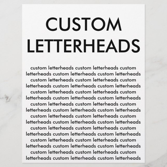 Custom Personalised Letterheads Blank Template (Front)